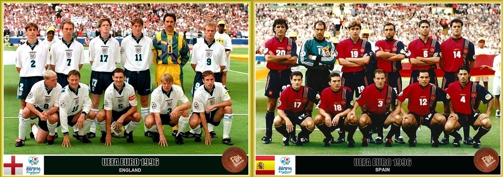 ترکیب اولیه دو تیم انگلیس و اسپانیا در مرحله یک چهارم نهایی یورو 96