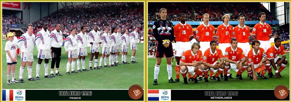 ترکیب اولیه دو تیم فرانسه و هلند در مرحله یک چهارم نهایی یورو 96