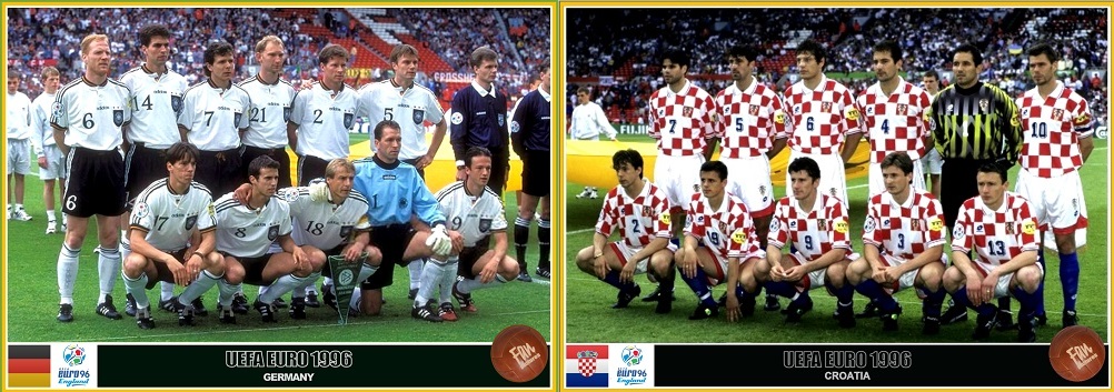 ترکیب اولیه دو تیم آلمان و کرواسی در مرحله یک چهارم نهایی یورو 96