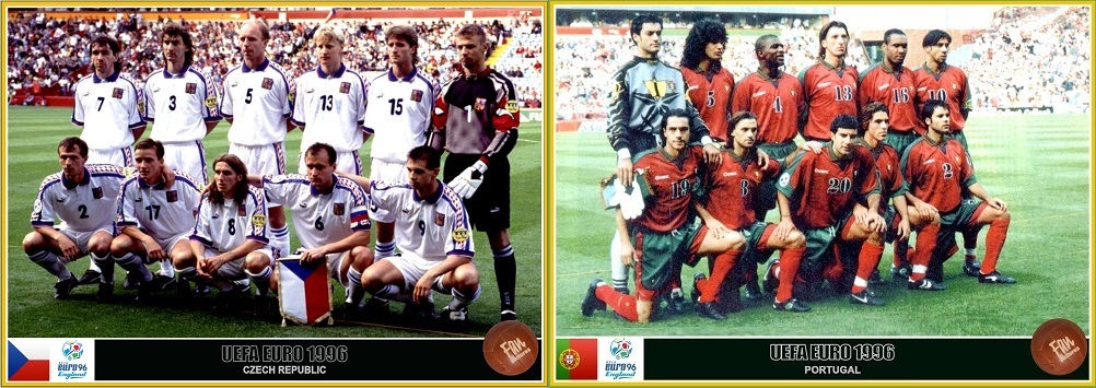 ترکیب اولیه دو تیم جمهوری چک و پرتغال در مرحله یک چهارم نهایی یورو 96