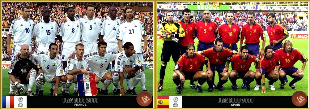 ترکیب اولیه تیم های فرانسه و اسپانیا در مرحله یک چهارم نهایی یورو 2000