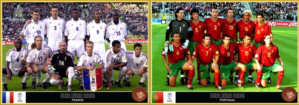 ترکیب اولیه تیم های فرانسه و پرتغال در مرحله نیمه نهایی یورو 2000