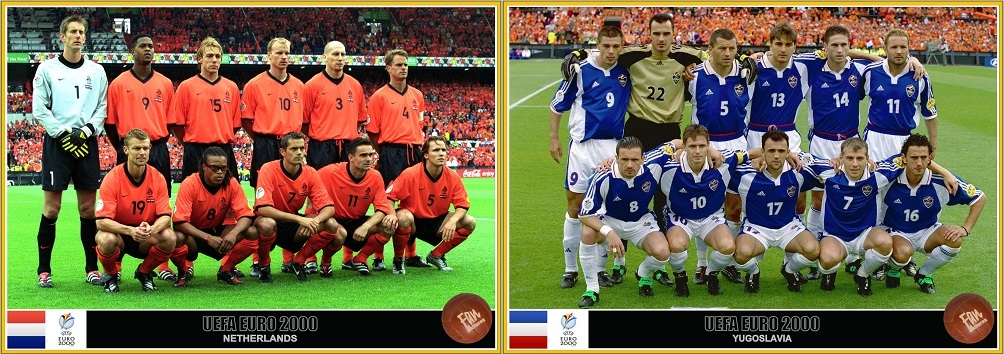 ترکیب اولیه تیم های هلند و صربستان در مرحله یک چهارم نهایی یورو 2000