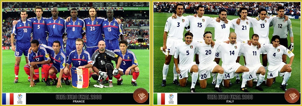 ترکیب اولیه تیم های فرانسه و ایتالیا در فینال یورو 2000