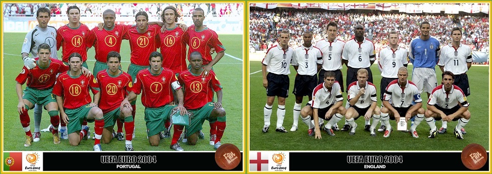 ترکیب اولیه تیم های پرتغال و انگلیس در یورو 2004