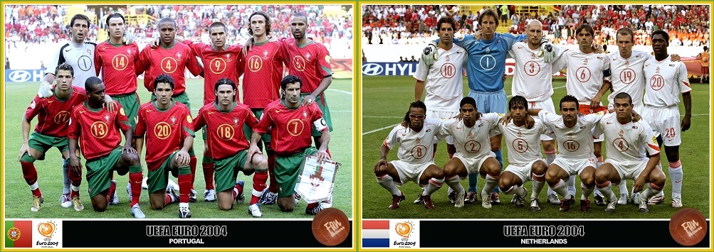 ترکیب اولیه تیم های پرتغال و هلند در یورو 2004