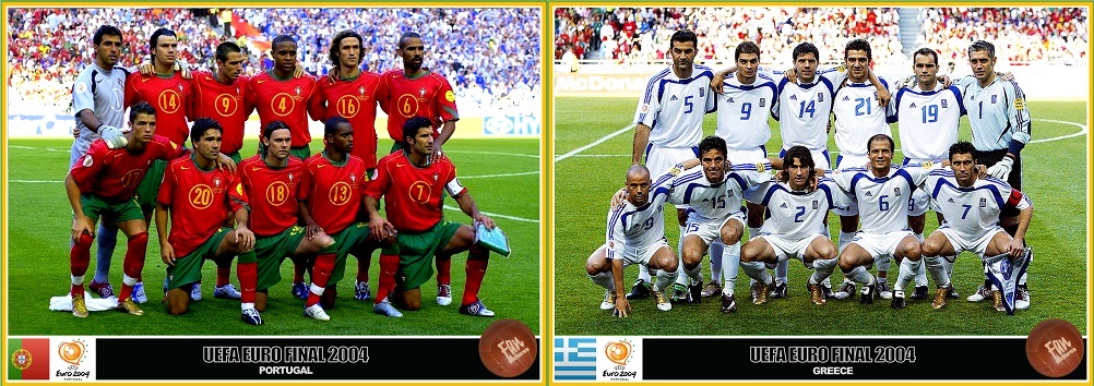 ترکیب دو تیم پرتغال و یونان در فینال یورو 2004