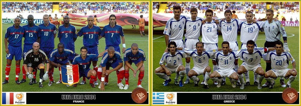 ترکیب اولیه تیم های فرانسه و یونان در یورو 2004