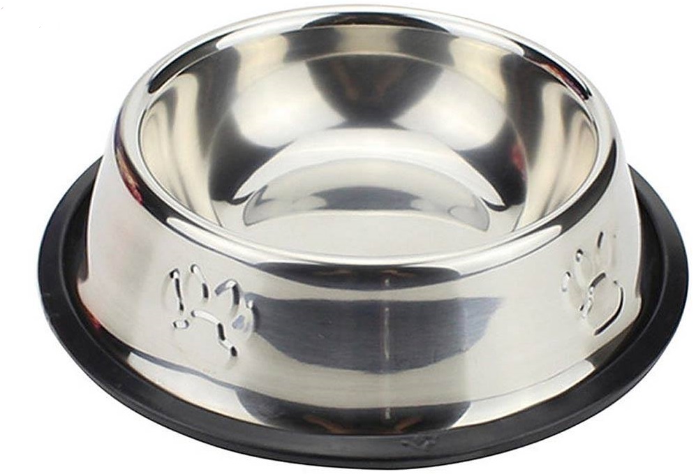 ظرف غذای حیوانات خانگی مدل Anti-Slip Steel Bowl-S قطر 19.5سانتی متری