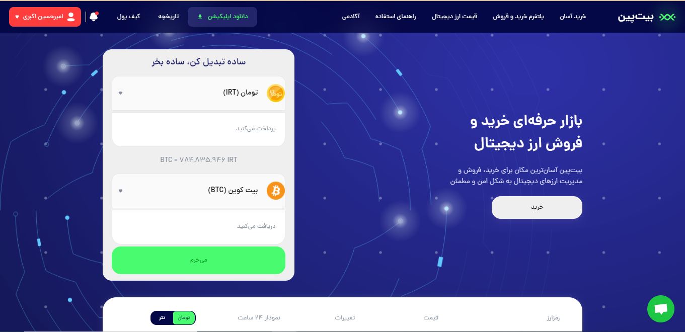 صرافی بیت‌پین bitpin.ir؛ بازار حرفه‌ای خرید و فروش ارزهای دیجیتال