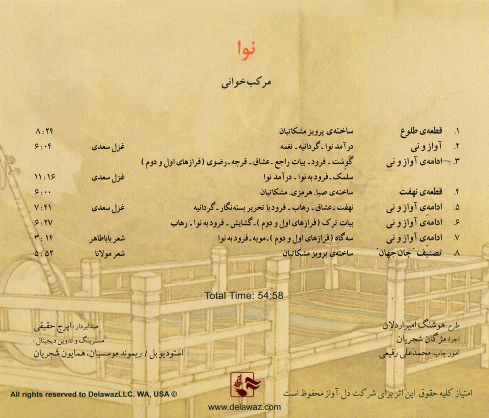 آلبوم نوا (مرکب خوانی) از محمدرضا شجریان و پرویز مشکاتیان