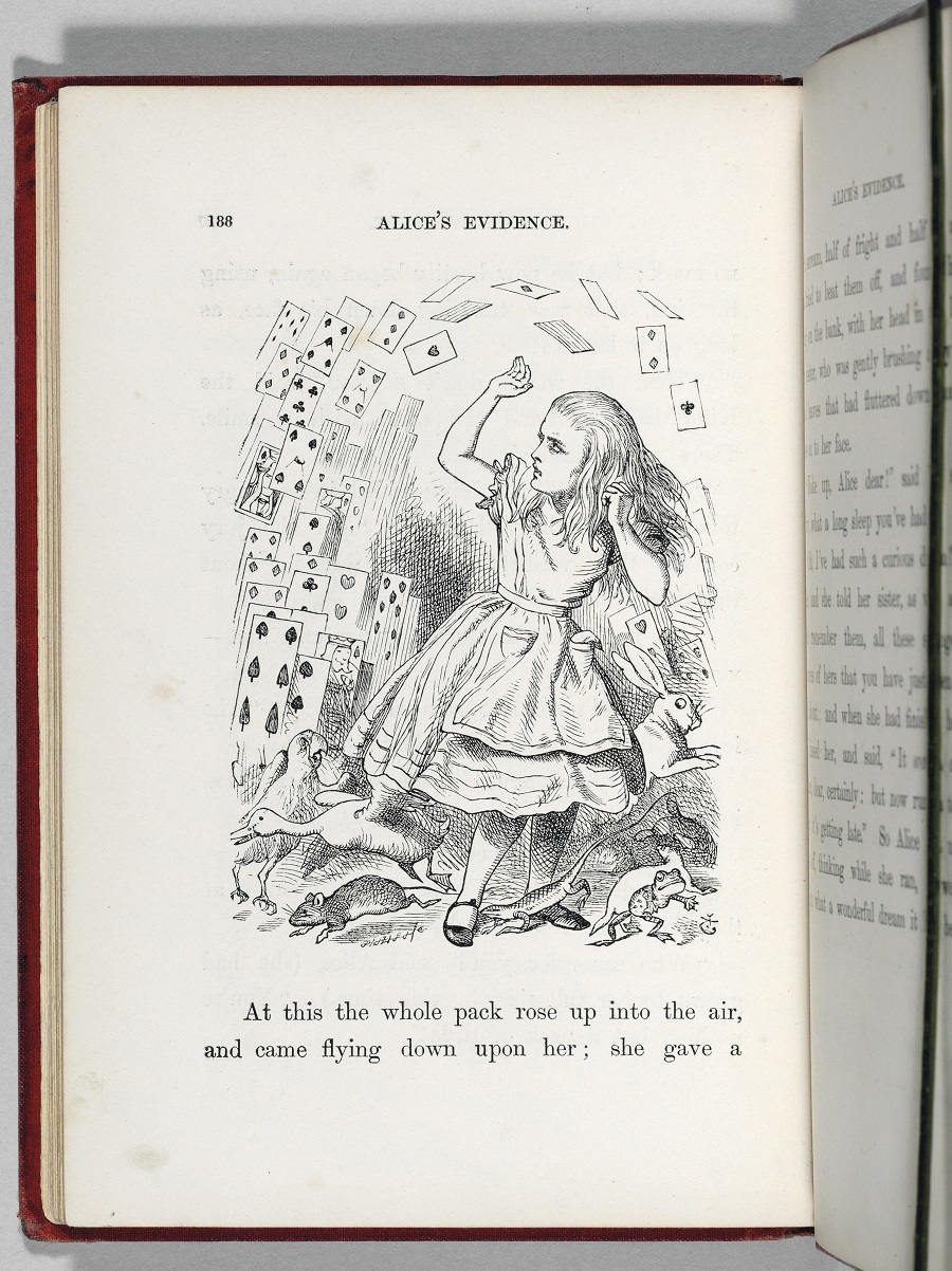 یک صفحه از کتاب آلیس در سرزمین عجایب