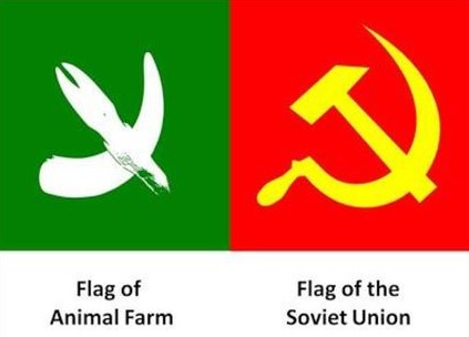 شباهت پرچم شوروی و پرچم حیوانات مزرعه
