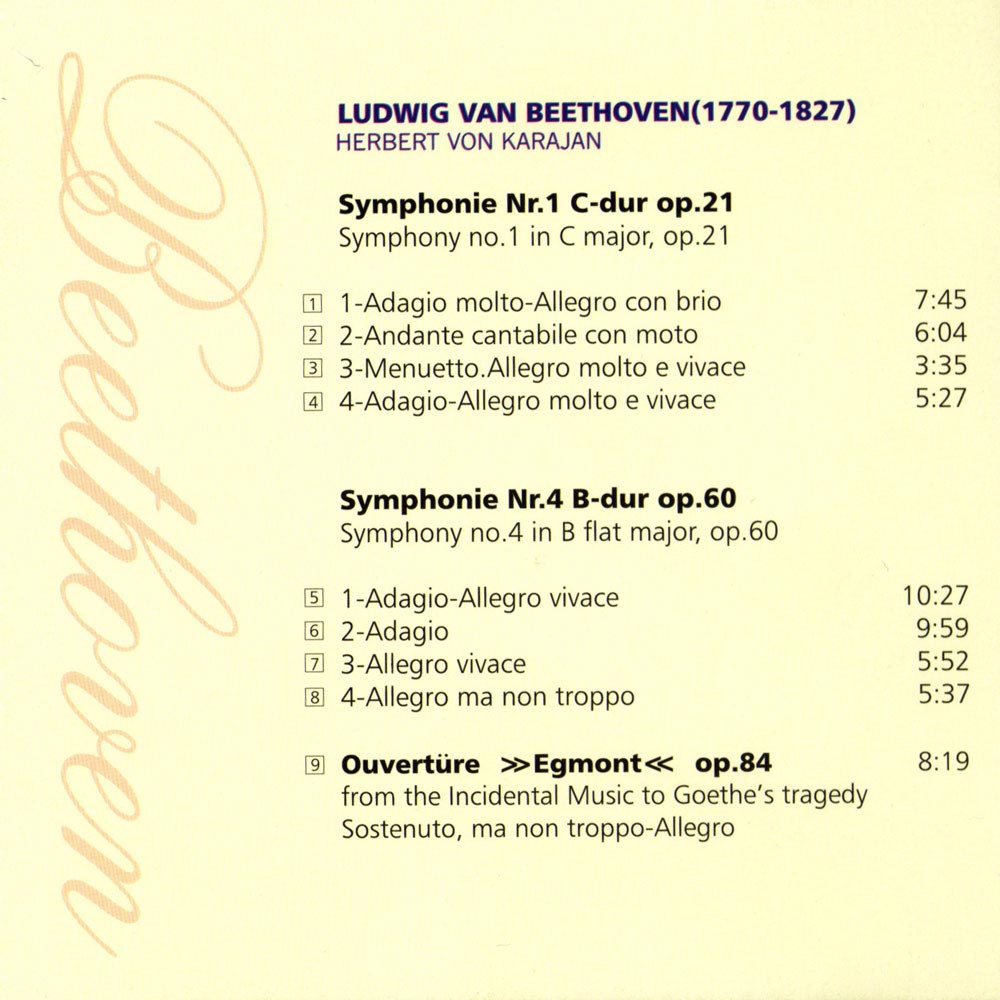 آلبوم سمفونی شماره ۱ و ۴ از لودویگ فان بتهوون