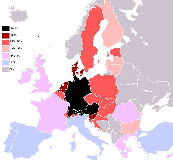 مناطق آلمانی زبان در اروپا