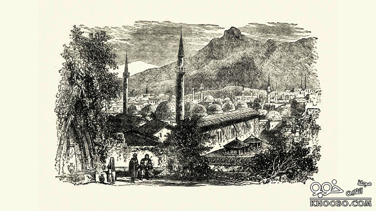 نمایی از شهر بورسا در یک نقاشی مربوط به قرن ۱۹