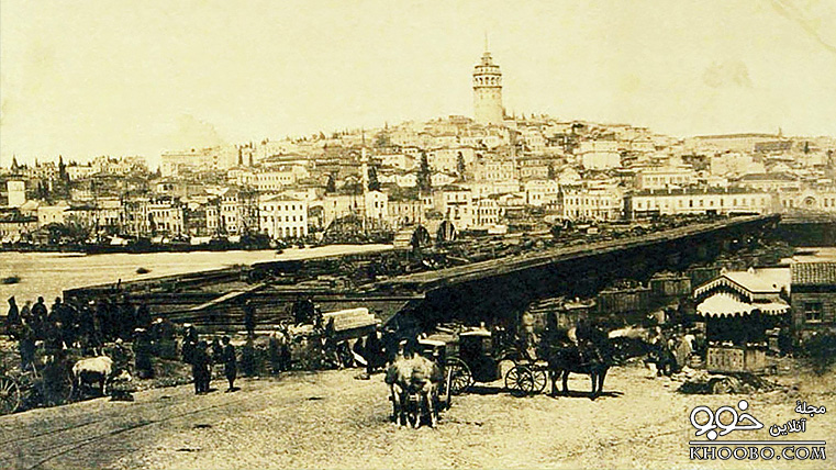 تصویری قدیمی از شهر استانبول که برج گالاتا در آن پیداست