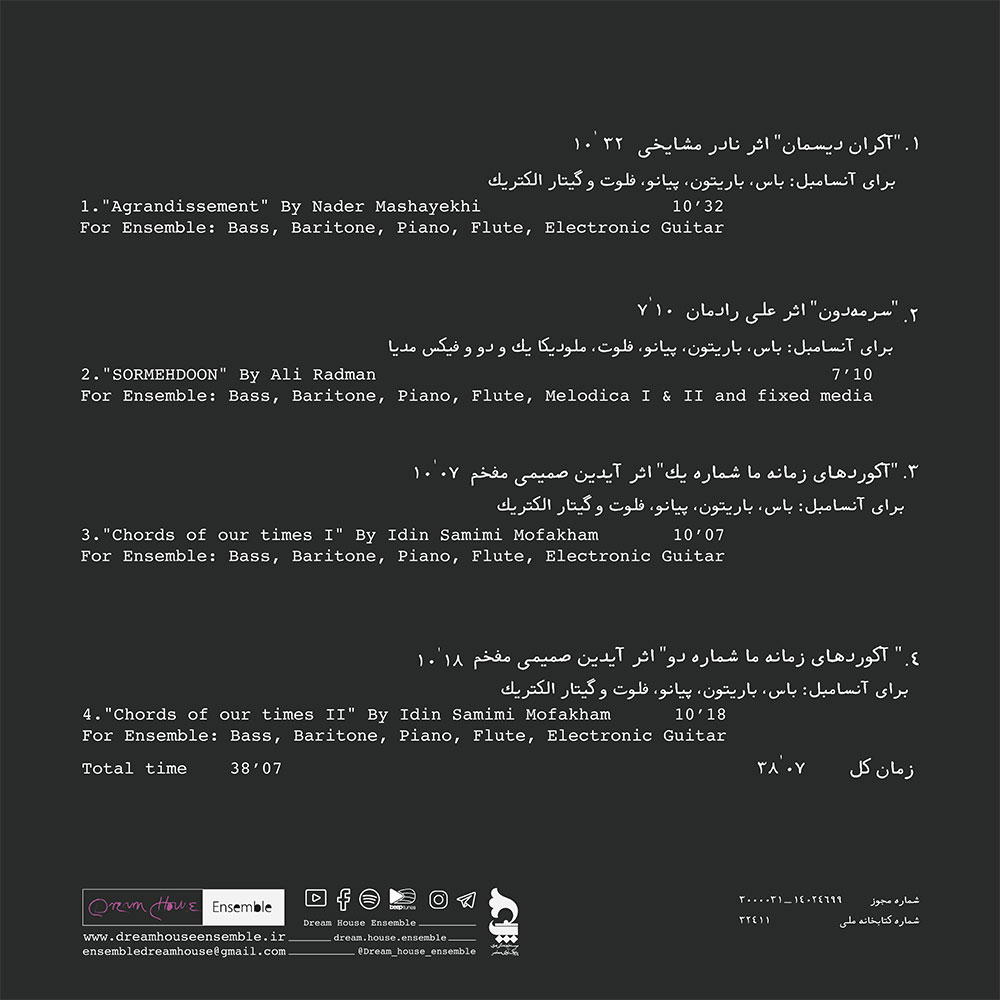 آلبوم سونوریکا شماره یک از نادر مشایخی، علی رادمان و آیدین صمیمی مفخم
