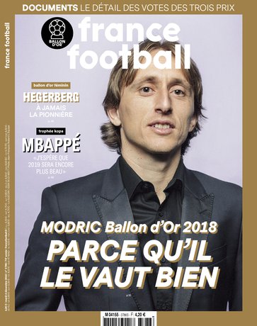 تصویر روی جلد فرانس فوتبال از توپ طلای 2018