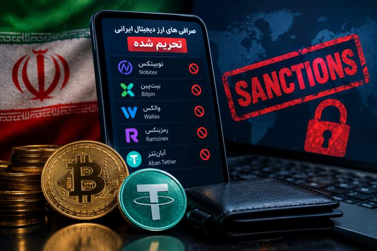 کدام صرافیهای ارز دیجیتال ایرانی تحریم هستند؟ عواقب واریز ارز در سال ۲۰۲۶